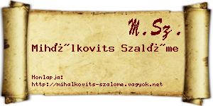 Mihálkovits Szalóme névjegykártya